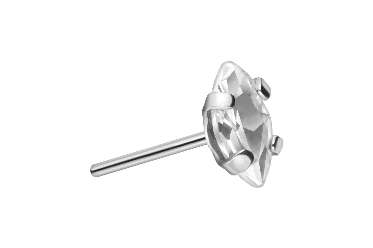 Titan Aufsatz mit Push Pin EINGEFASSTER KRISTALLTROPFEN von Piercingline